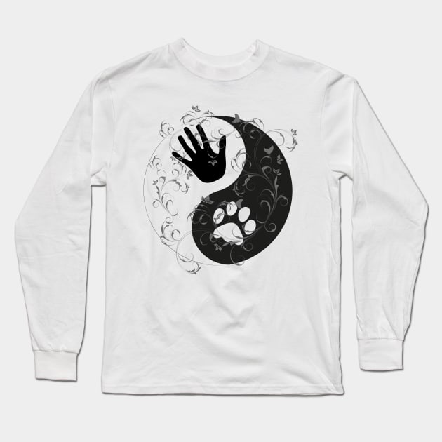 Yin Yang - Hand and Paw Long Sleeve T-Shirt by GNDesign